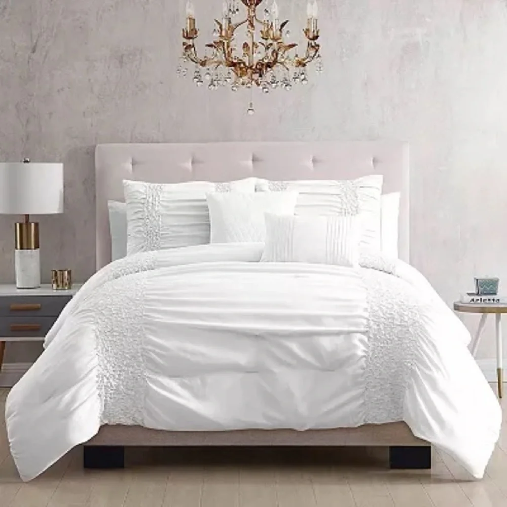 Riverbrook Home Allison Midweight 5 Piece Comforter Set Queen Size White